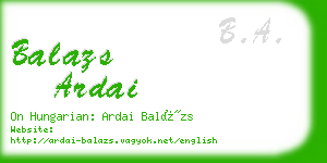 balazs ardai business card